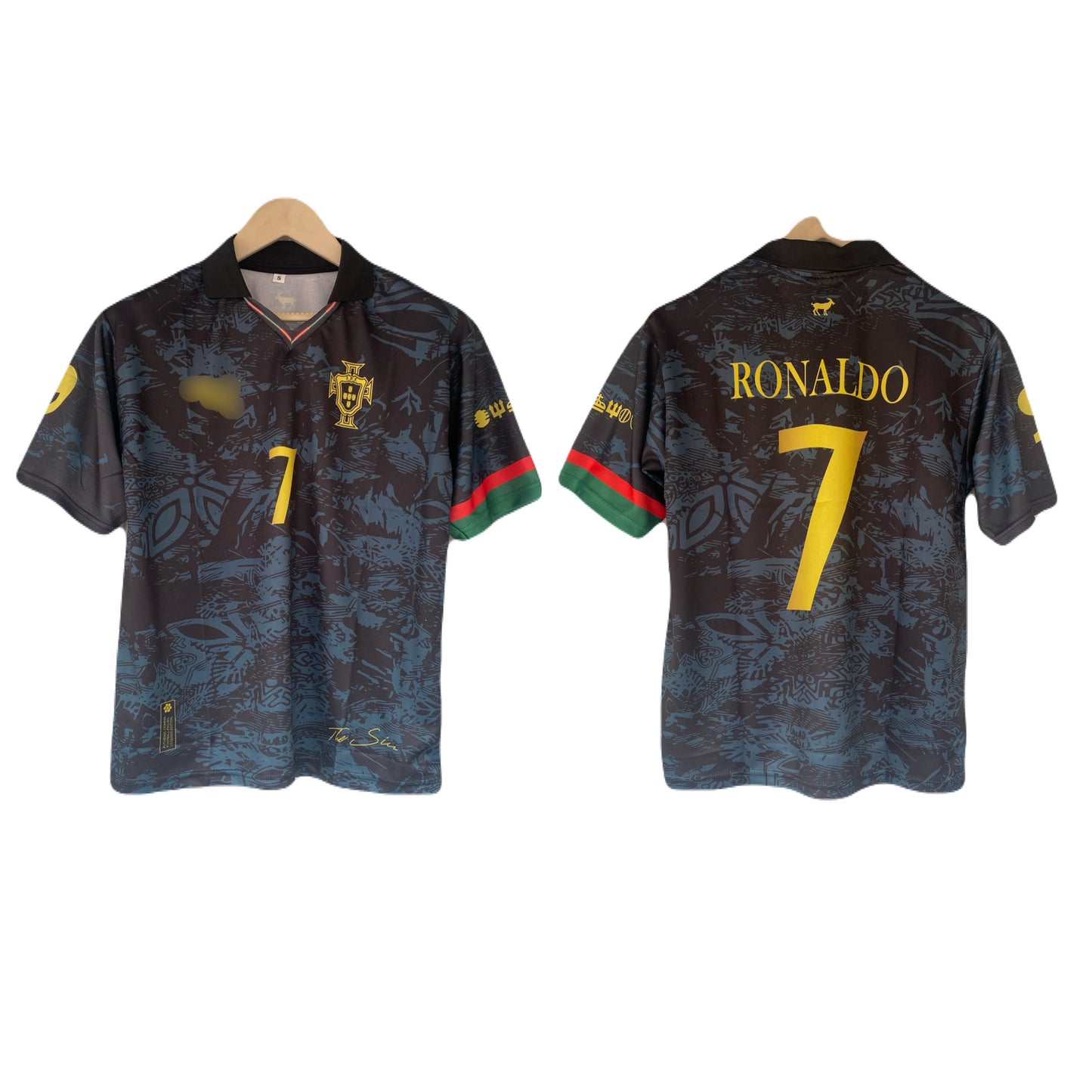 Ronaldo Portugal Five sleeve Collar Sublimation jersey- P2237