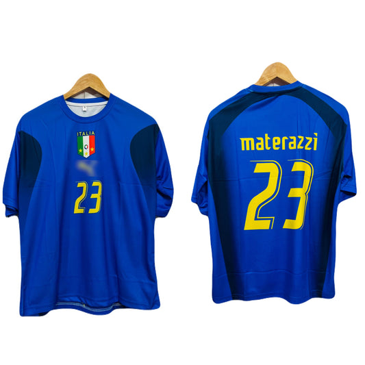 Italy 2006 World Cup home kit Materazzi Five sleeve - ms retro store