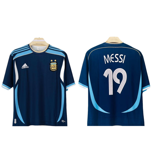 Argentina 2006 five sleeve away embroidery messi 19 - ms retro store