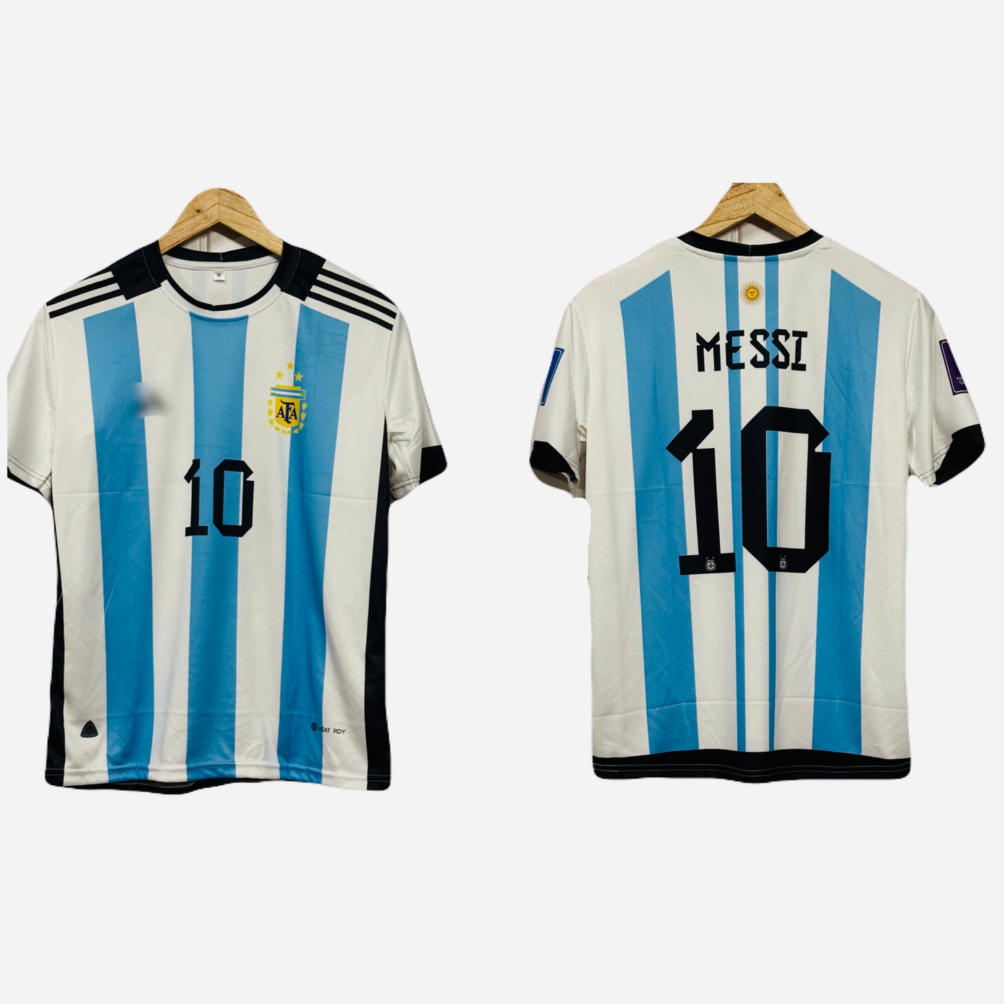 Argentina 2022 World Cup Kit Messi Half Sleeve - Ms Retro Store