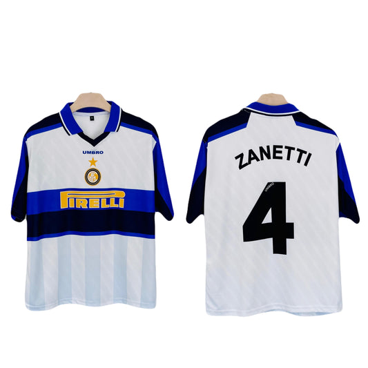 Inter Milan 1996-97 Away Kit Zaneti Five Sleeve - Ms Retro Store