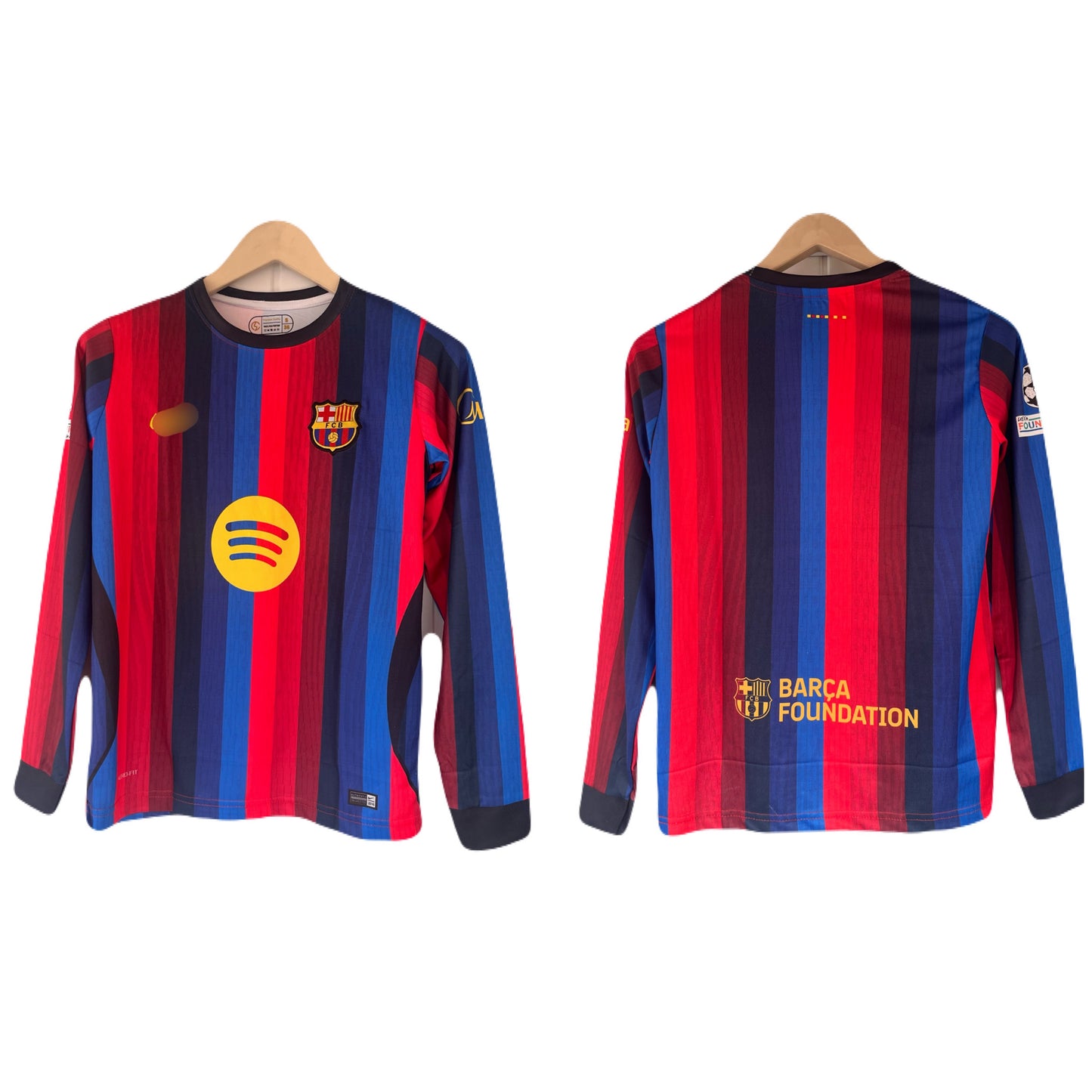 Barcelona new seasons home kit plain back full sleeve embroidery -P2292