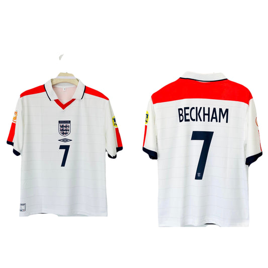 England 2004/05 Retro five sleeve collar beckham - ms retro store