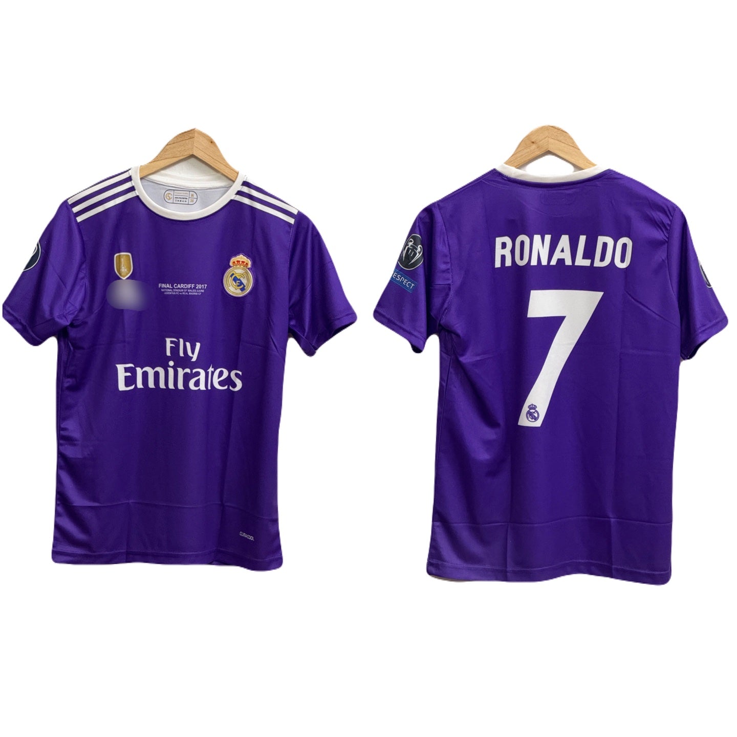 Purple 2017 Real madrid jersey Ronaldo half sleeve embroidery  - P955 ms retro store