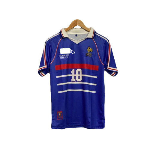 France 1998 world cup zidane home jersey - ms retro store