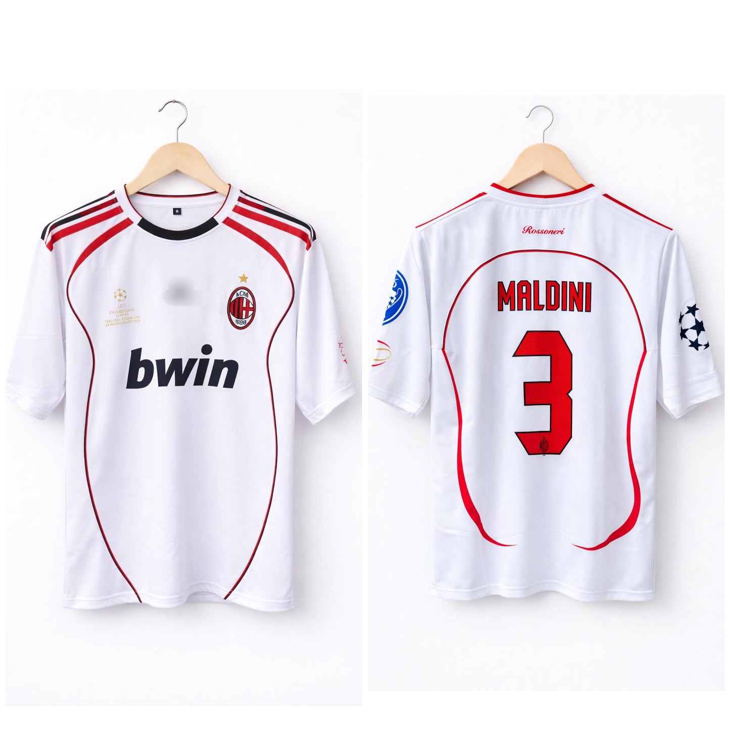 AC Milan 2006-07 Away Maldini embroidery  Five sleeve -Ms retro store