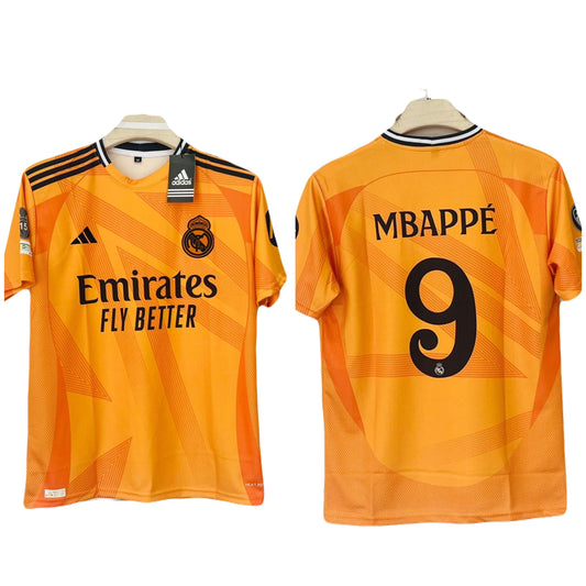 MBAPPÉ Realmadrid orange jersey half sleeve away kit