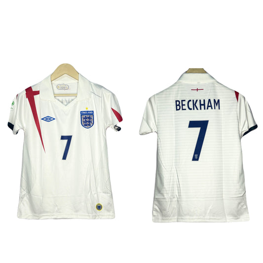 England 2005-07 Home Kit Beckham Half Sleeve - Ms Retro Store