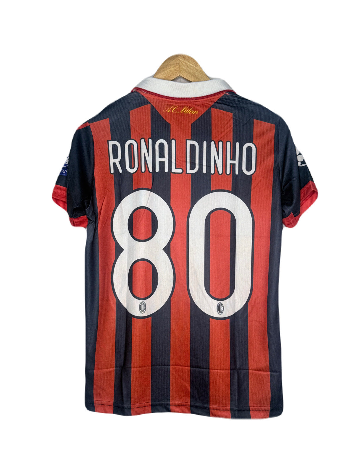 Ac Milan 2008 Home Kit Ronaldinho Half Sleeve - P450 Ms Retro Store