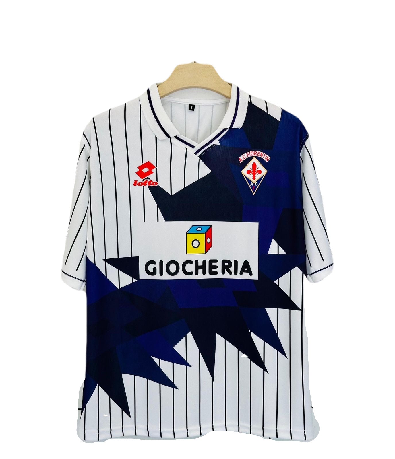 Fiorentina 1991-92 Away Batistuta Five sleeve Collar - Ms Retro Store