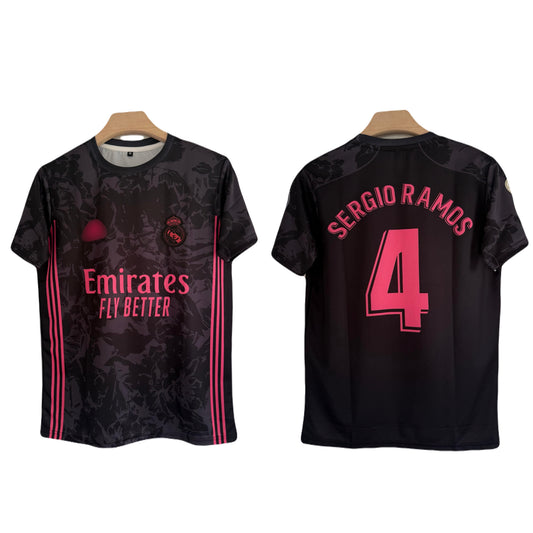 Ramos Realmadrid 2020-21 Away kit embroidery half sleeve - P2608