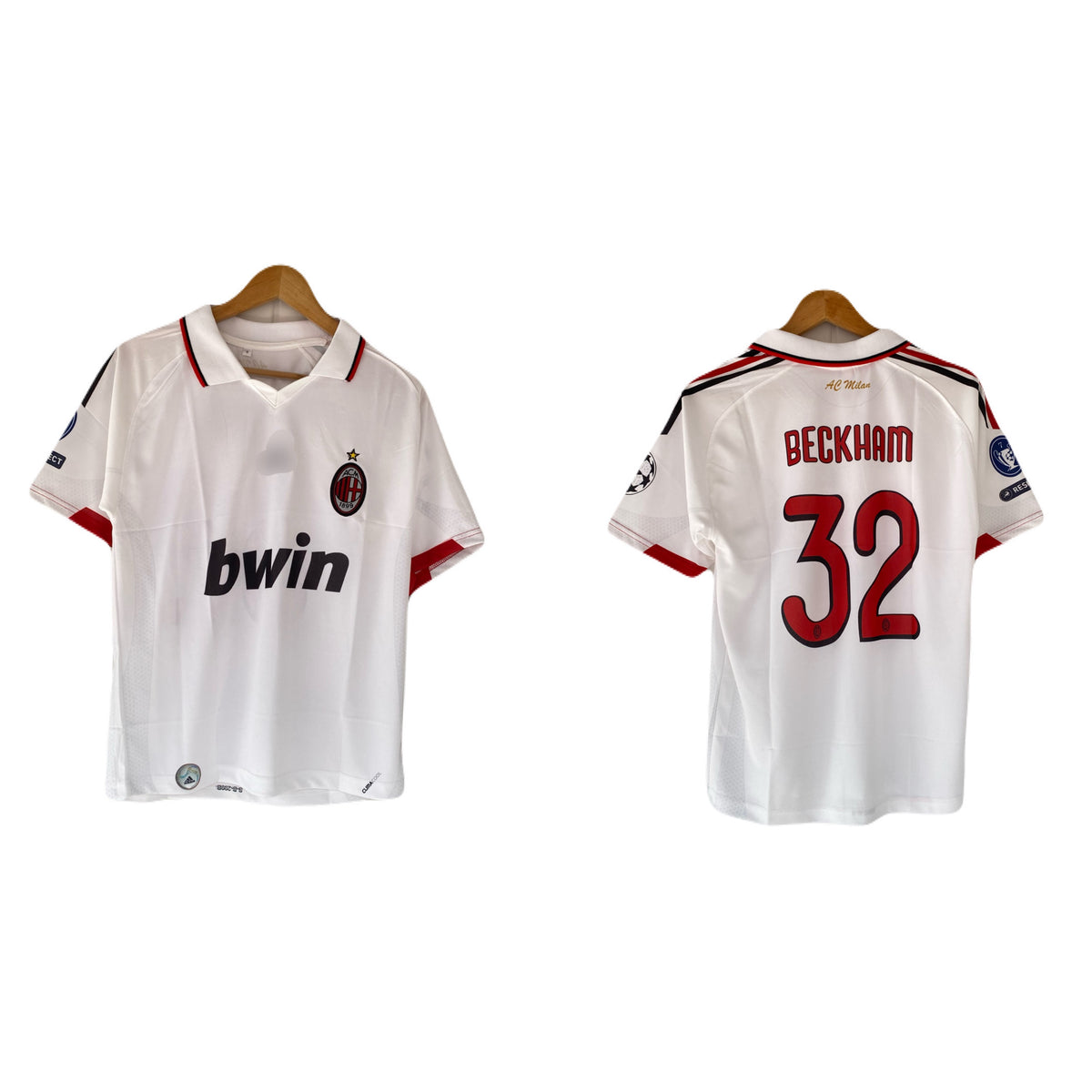 Beckham Ac milan collar Embroidery Fivesleeve jersey - P2769