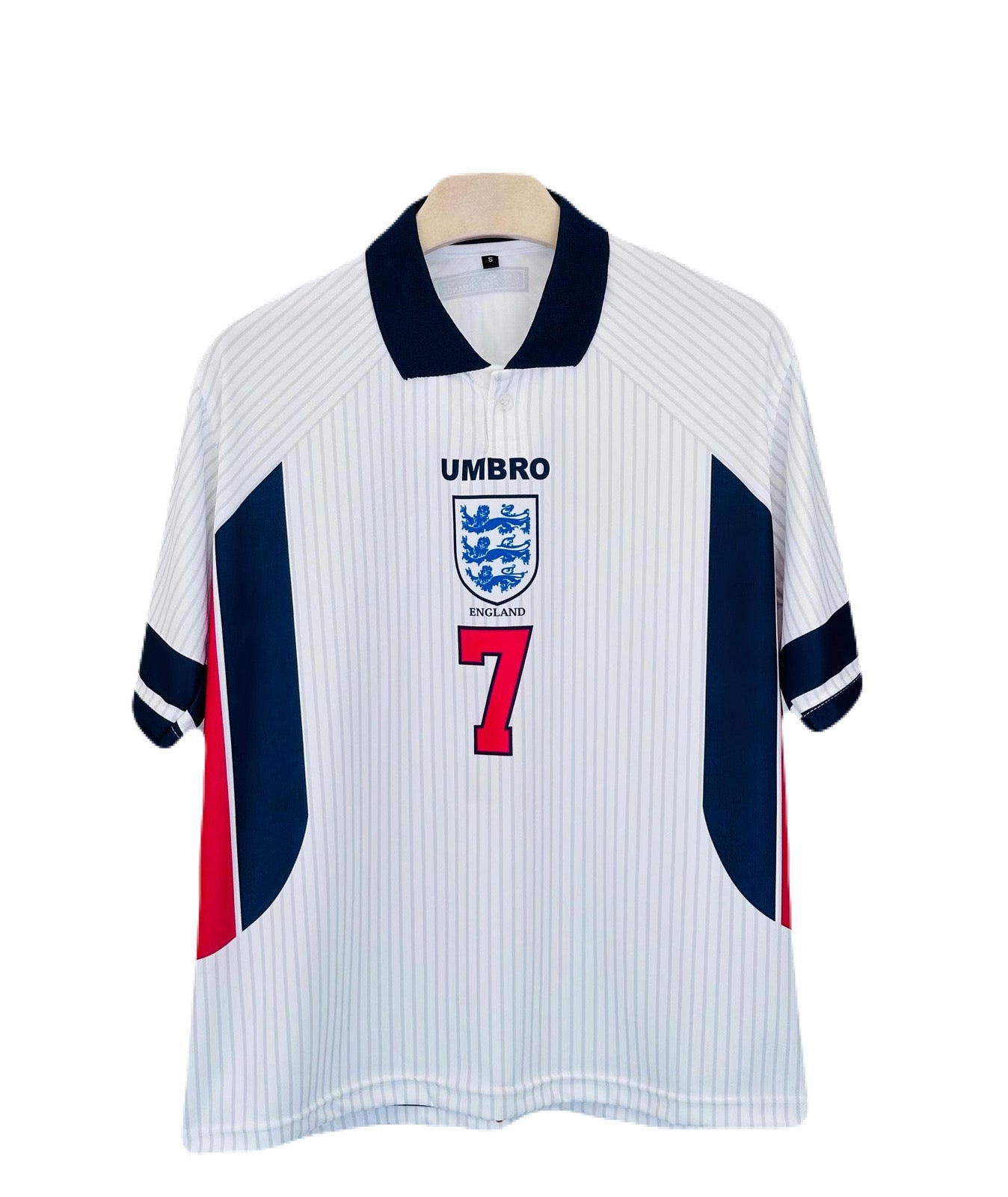 England Beckham 1998 Home Kit Five Sleeve P1102 - Ms Retro Store