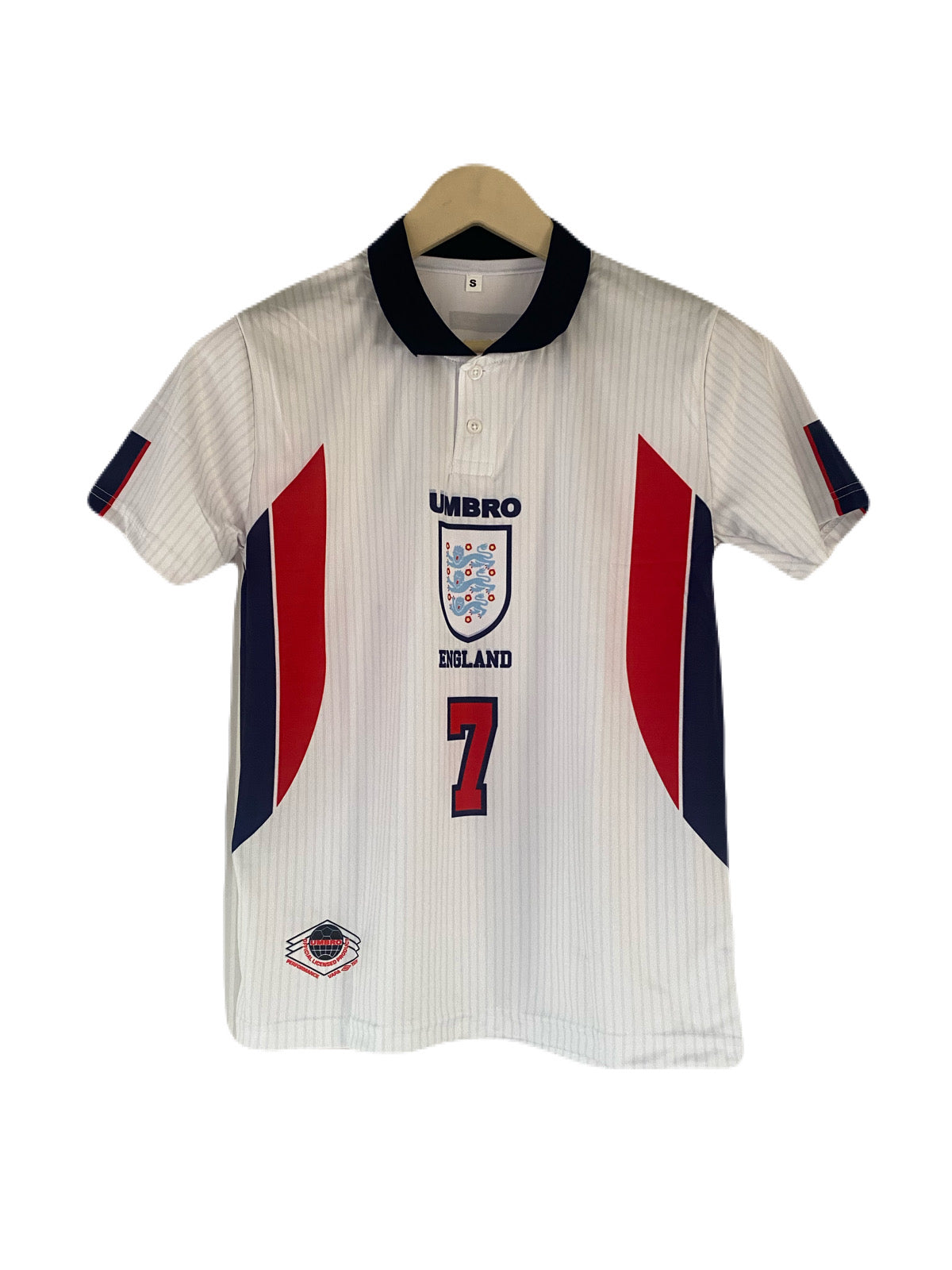 Beckham England home half sleeve collar jersey