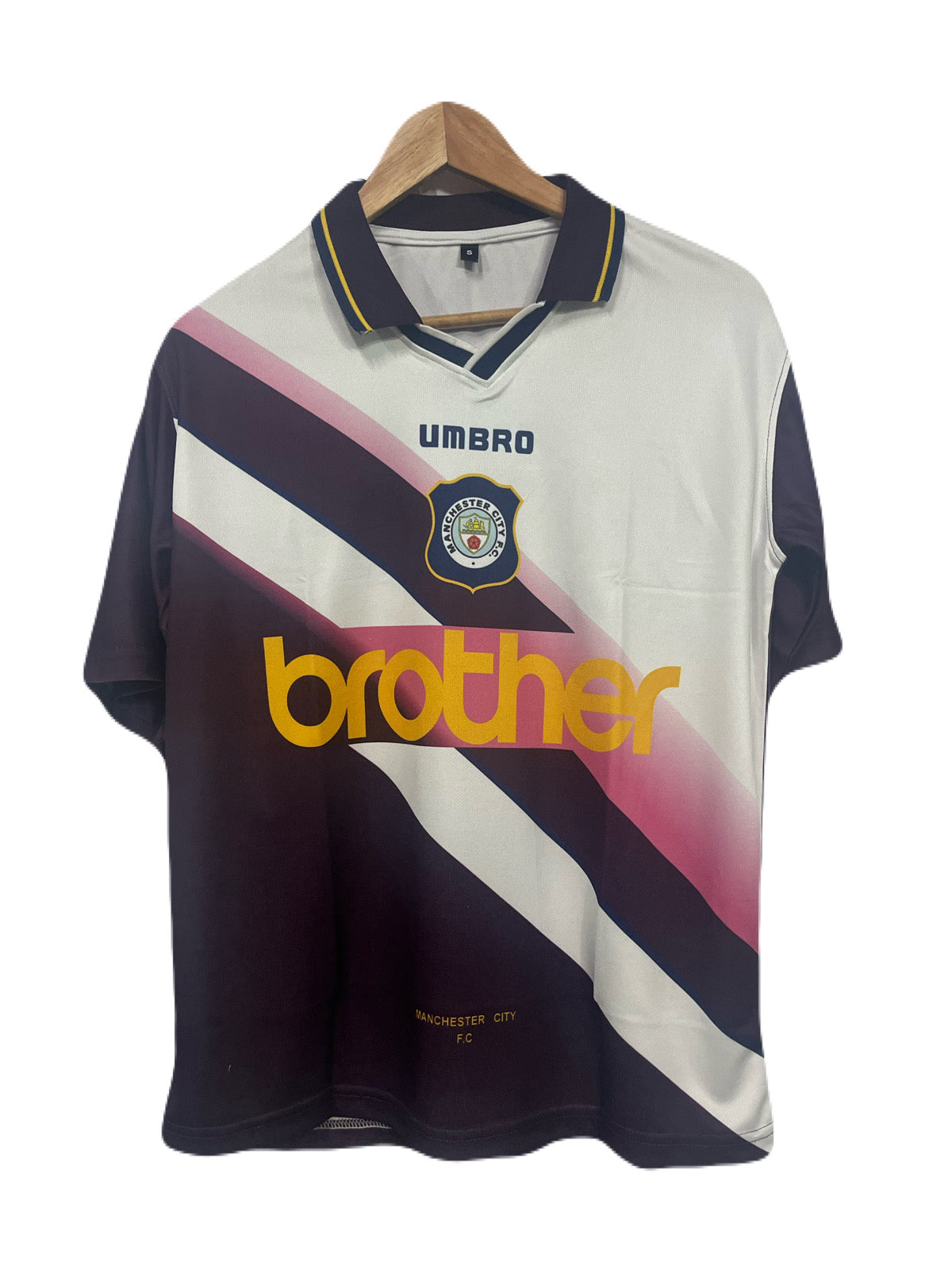 Manchester City 1996-97 Away kit 10 Five sleeve - P390 - Ms Retro Store