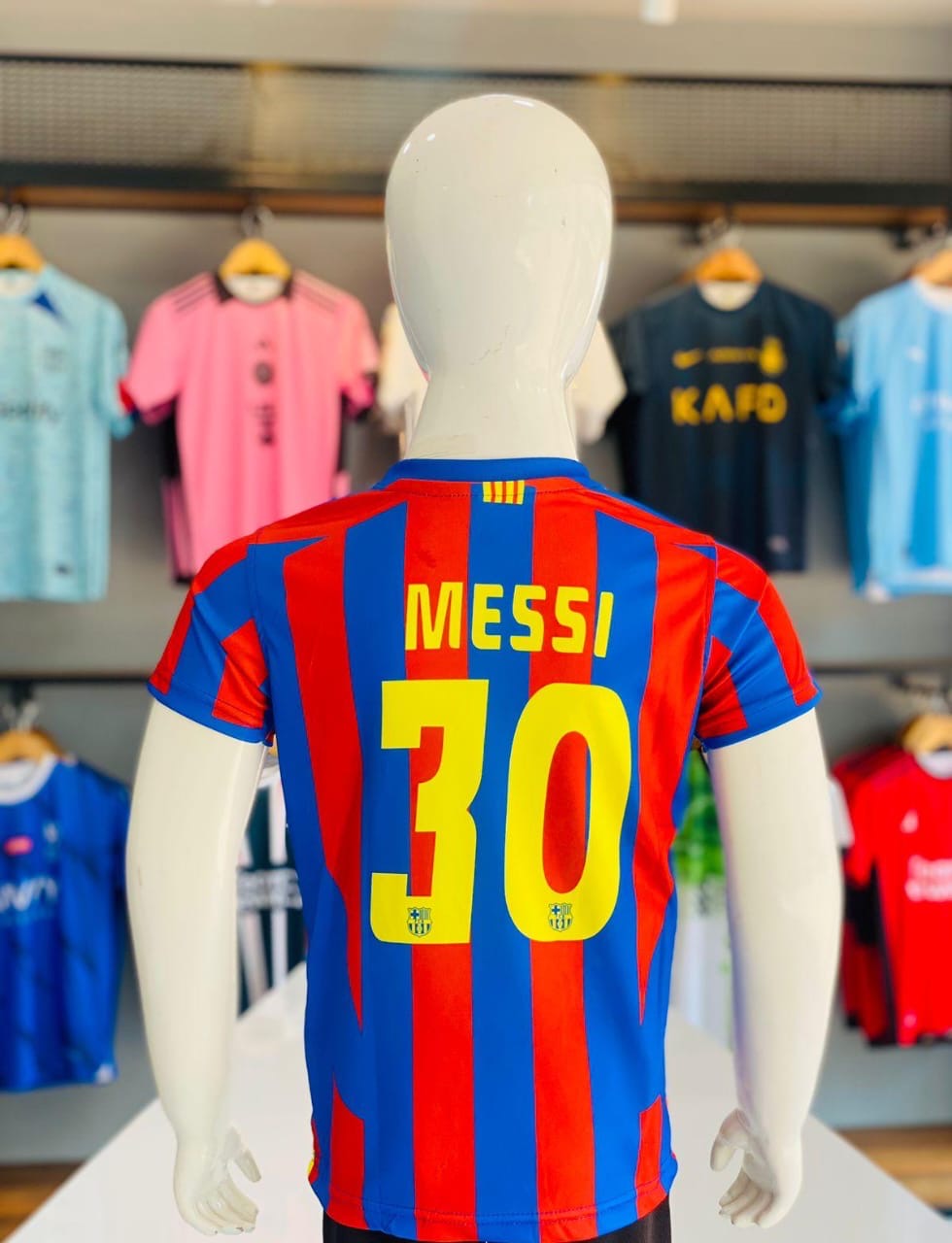 Kids sports jersey  messi barca half sleeve