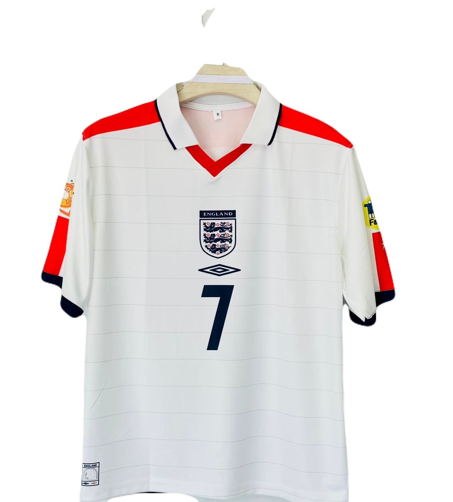 England 2004/05 Retro five sleeve collar beckham - ms retro store