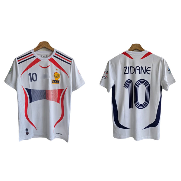 France 2006  Away Kit Zidane Half sleeve Embroidery P2000 - Ms Retro Store