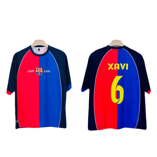 Fc Barcelona 1999 Home Kit Xavi Five Sleeve -P1268 Ms Retro Store