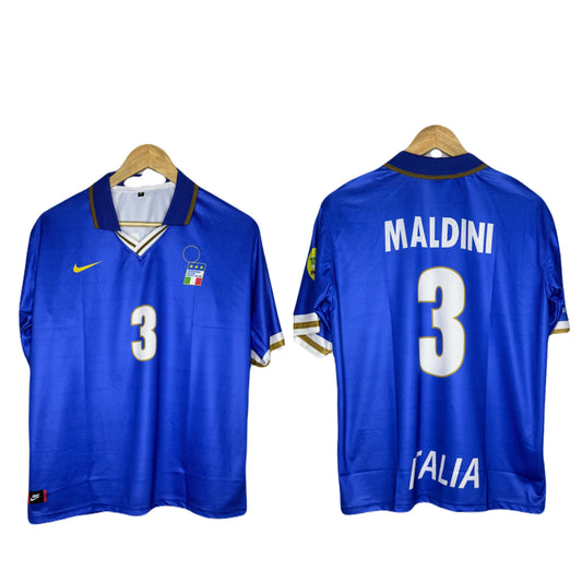 Italy 1996 Home Kit Maldini Five Sleeve - Ms Retro Store
