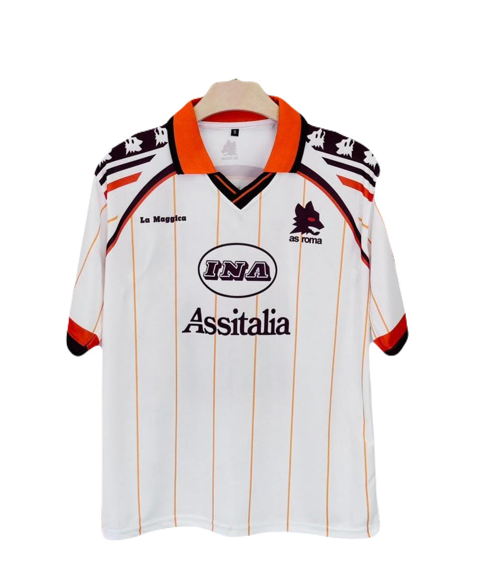 As Roma 1995-96 Totti Away Jersey five sleeve - Ms retro store