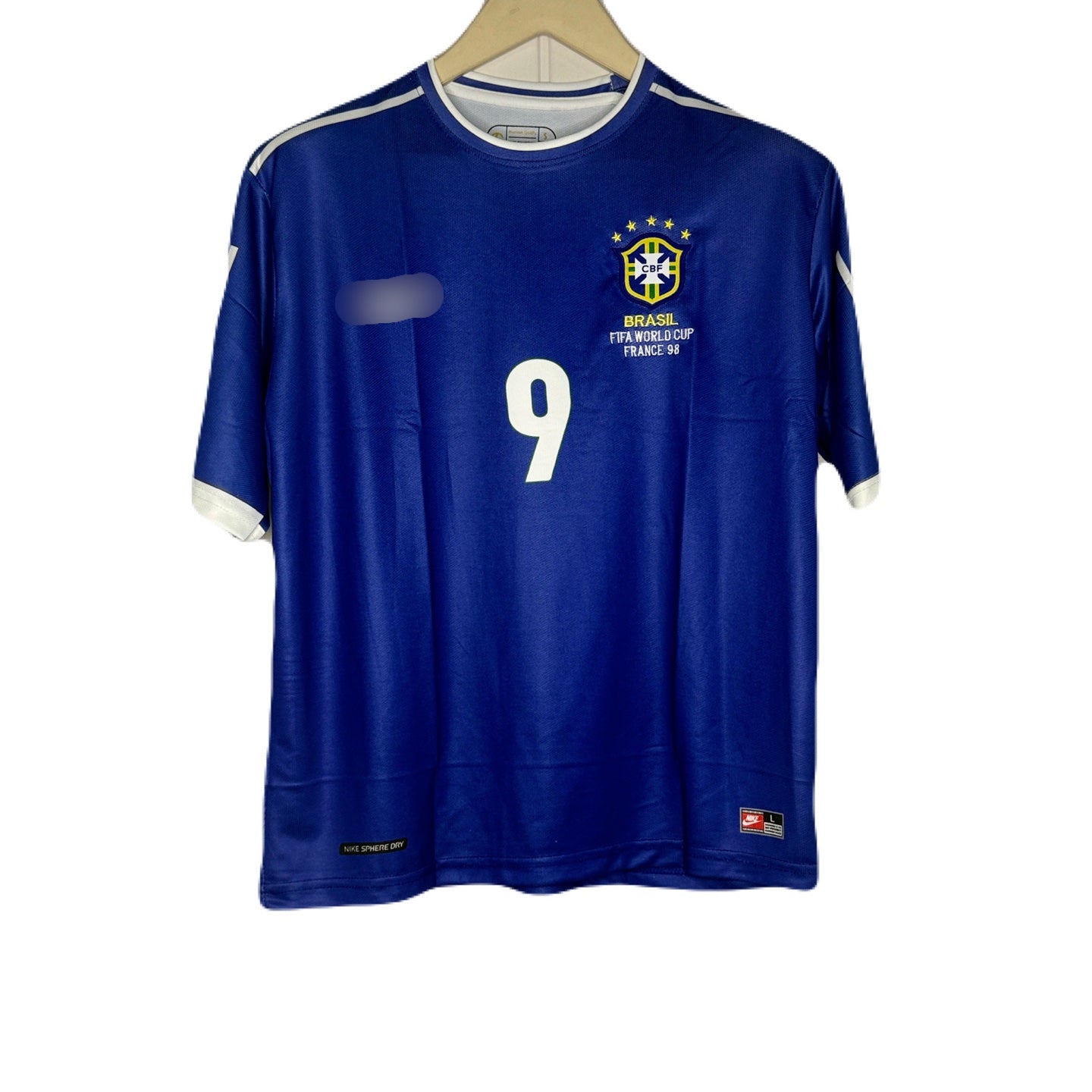 Brazil 2002 Worldcup Away Kit Ronaldo Five Sleeve P1226- Ms Retro Store