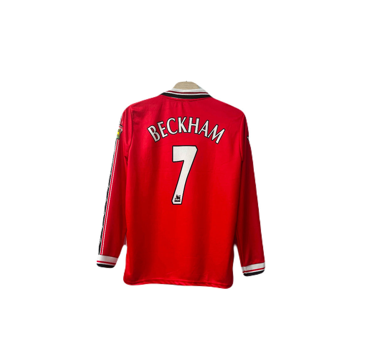 Manchester united 1998/99 Home jersey zip type full sleeve beckham - ms retro store