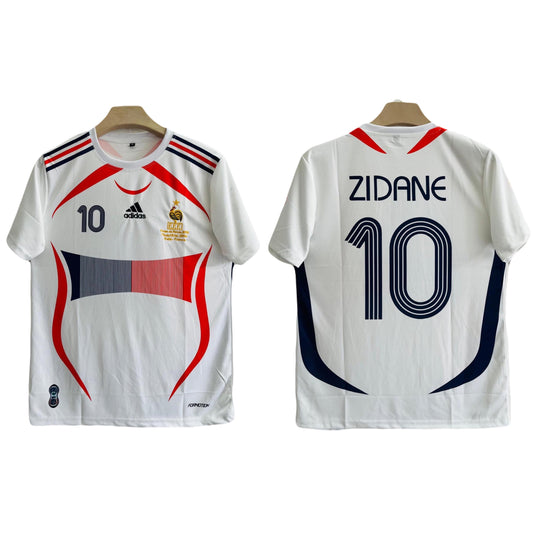 France 2006-07 Away Kit Zidane Half sleeve Embroidery- Ms Retro Store