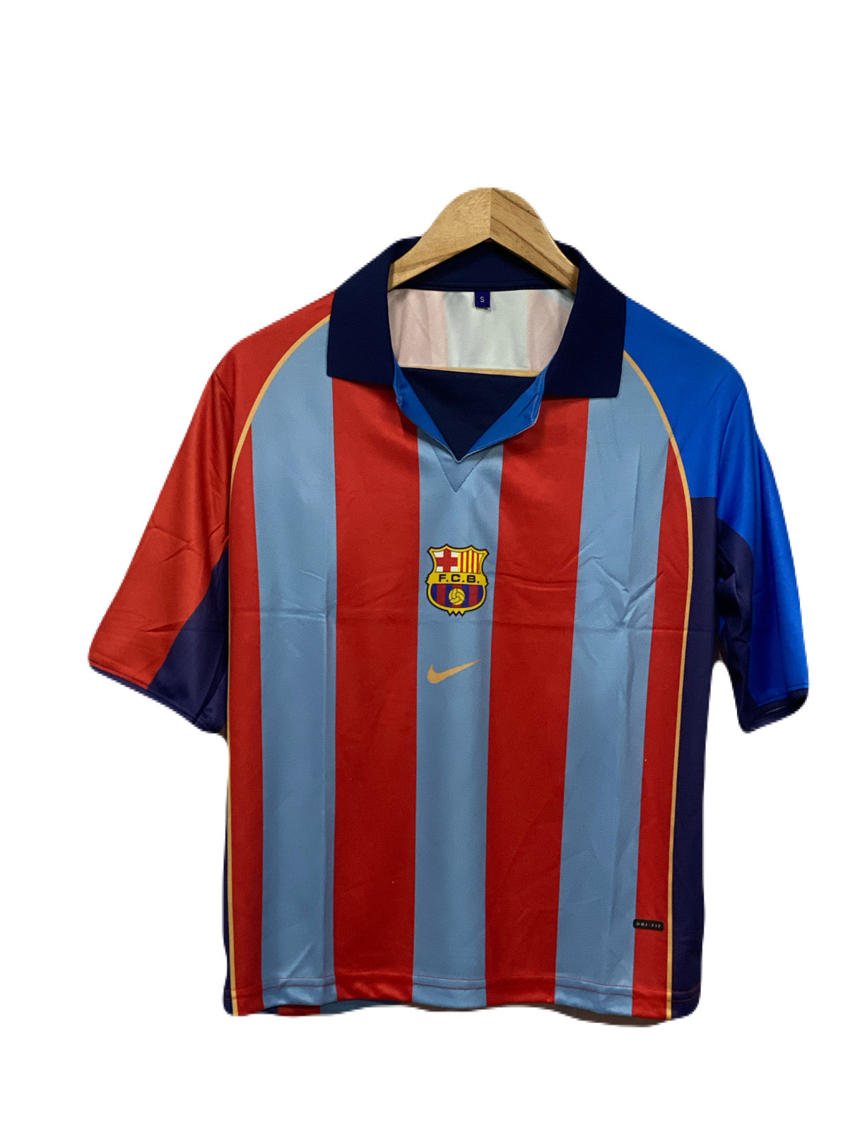 Fc Barcelona 2001-02 Home kit Back-Plain Five sleeve P521 - Ms Retro Store