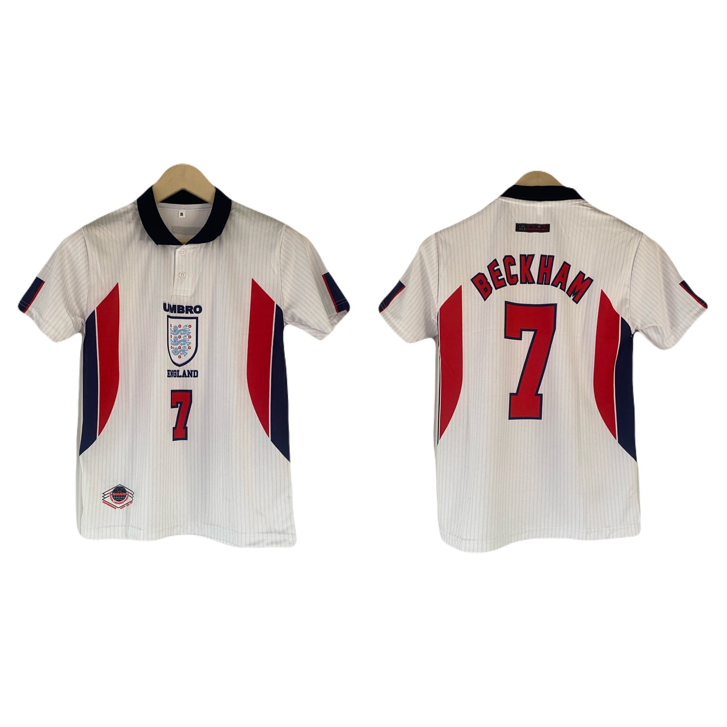 Beckham England home half sleeve collar jersey