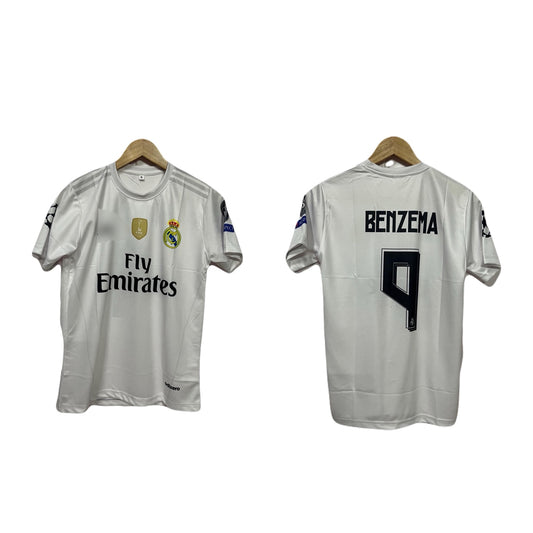Real madrid 2015/16 home jersey benzima - ms retro store