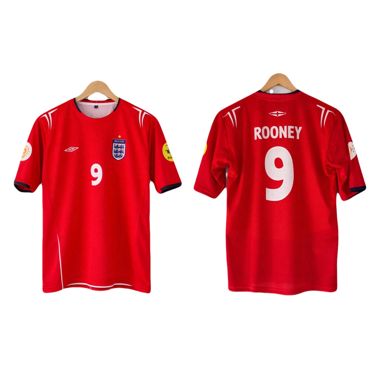 England 2004-2006 Rooney  Jersey Five Sleeve Sublimation - Ms Retro Store