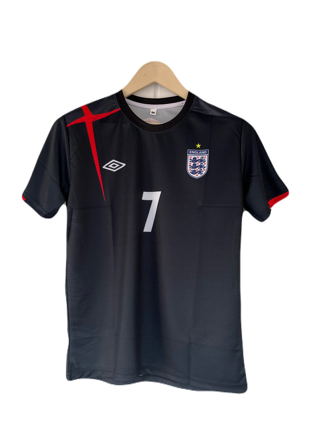 England 2004-05 Away kit Beckham Half sleeve sublimation - Ms Retro Store