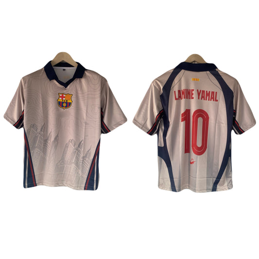 Yamal Barcelona Five sleeve Collar Sublimation jersey - P2598
