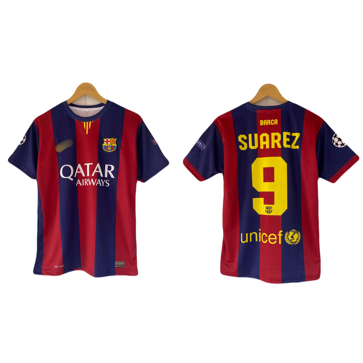 Suarez Barcelona Home 2015-2016 Embroidery Half sleeve Jersey - P2652