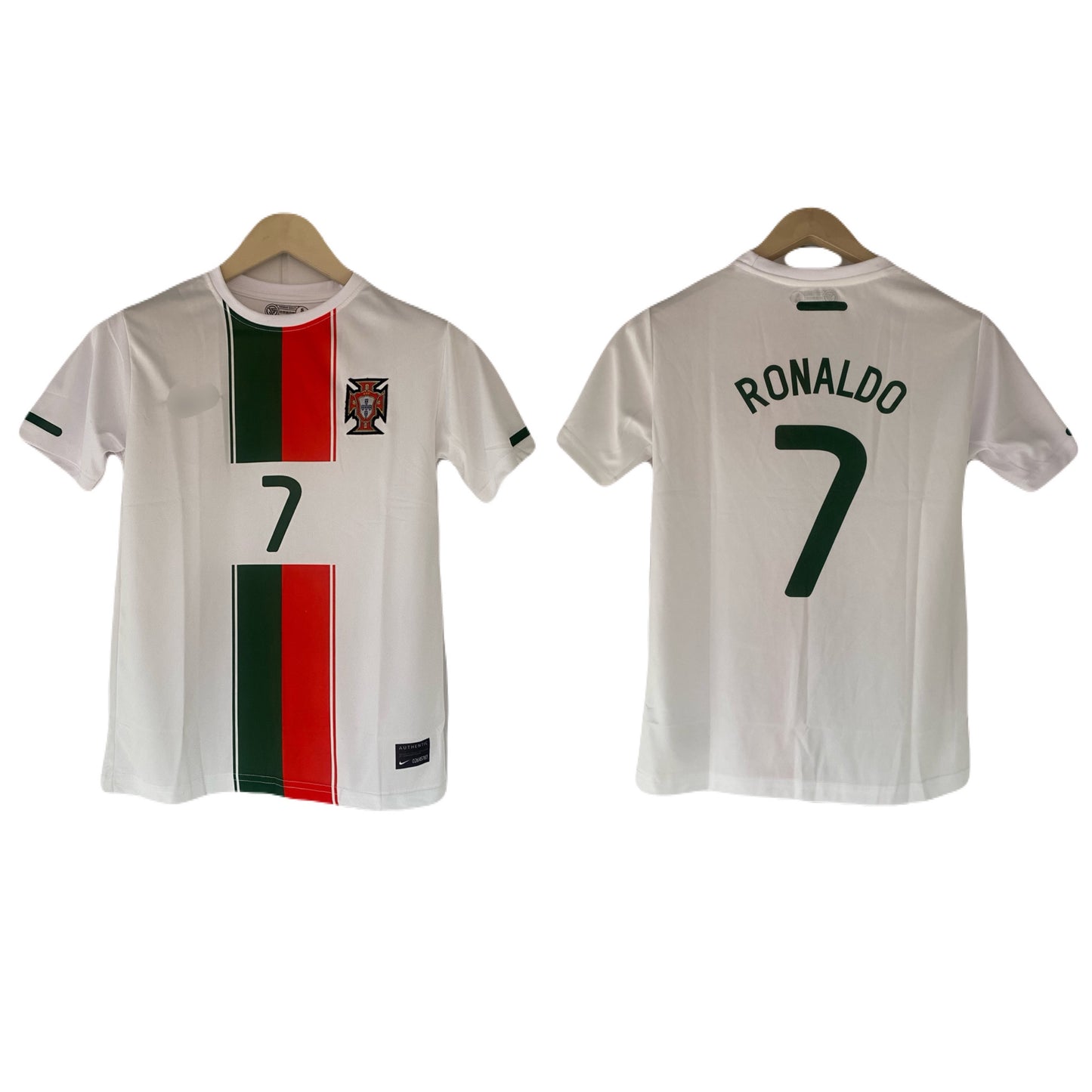 Ronaldo Portugal white 2020 away kit Half Sleeve embroidery - P1927
