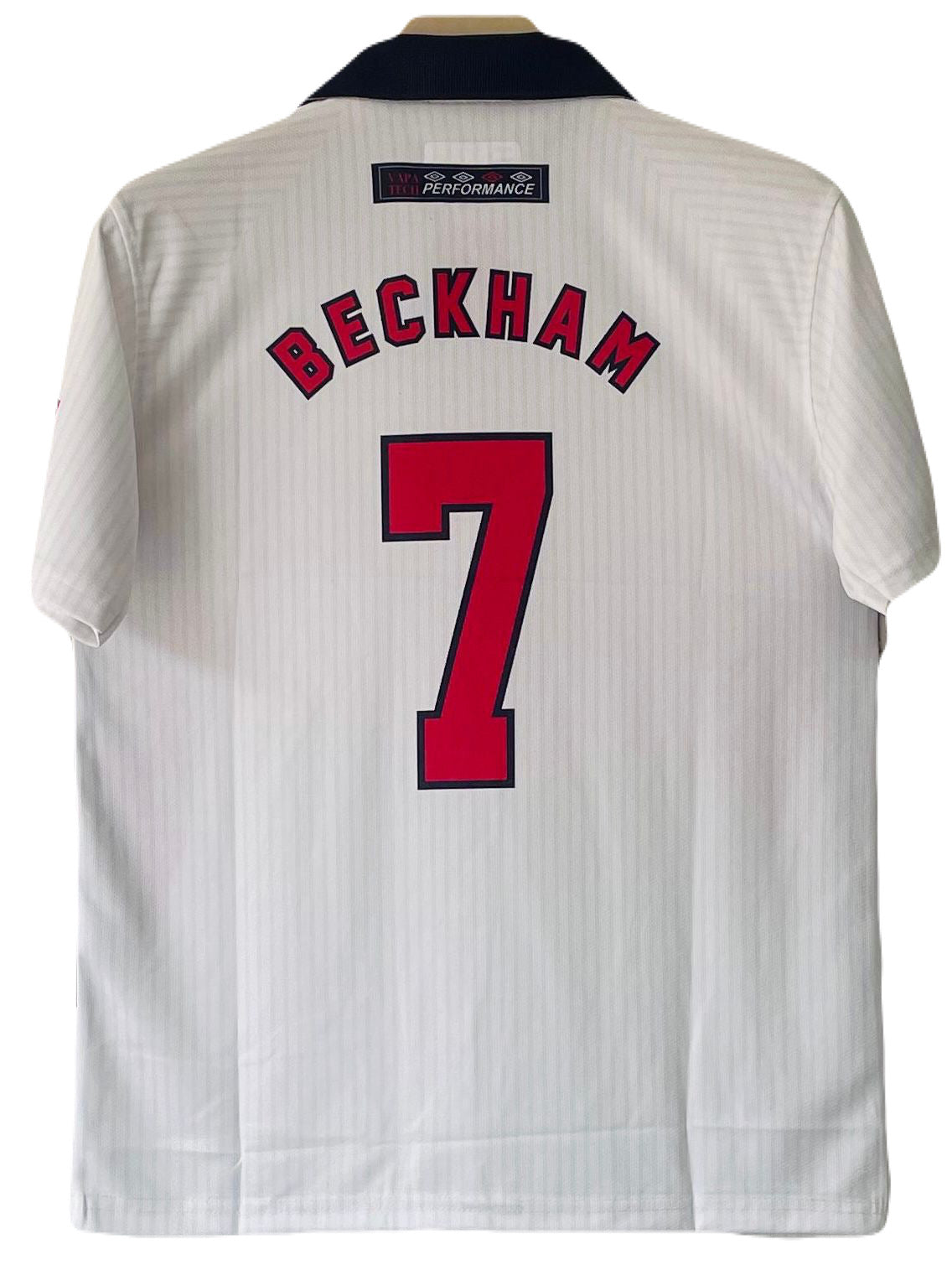 England 1988 World Cup Home Kit Polo Beckham Half sleeve   - Ms Retro Store