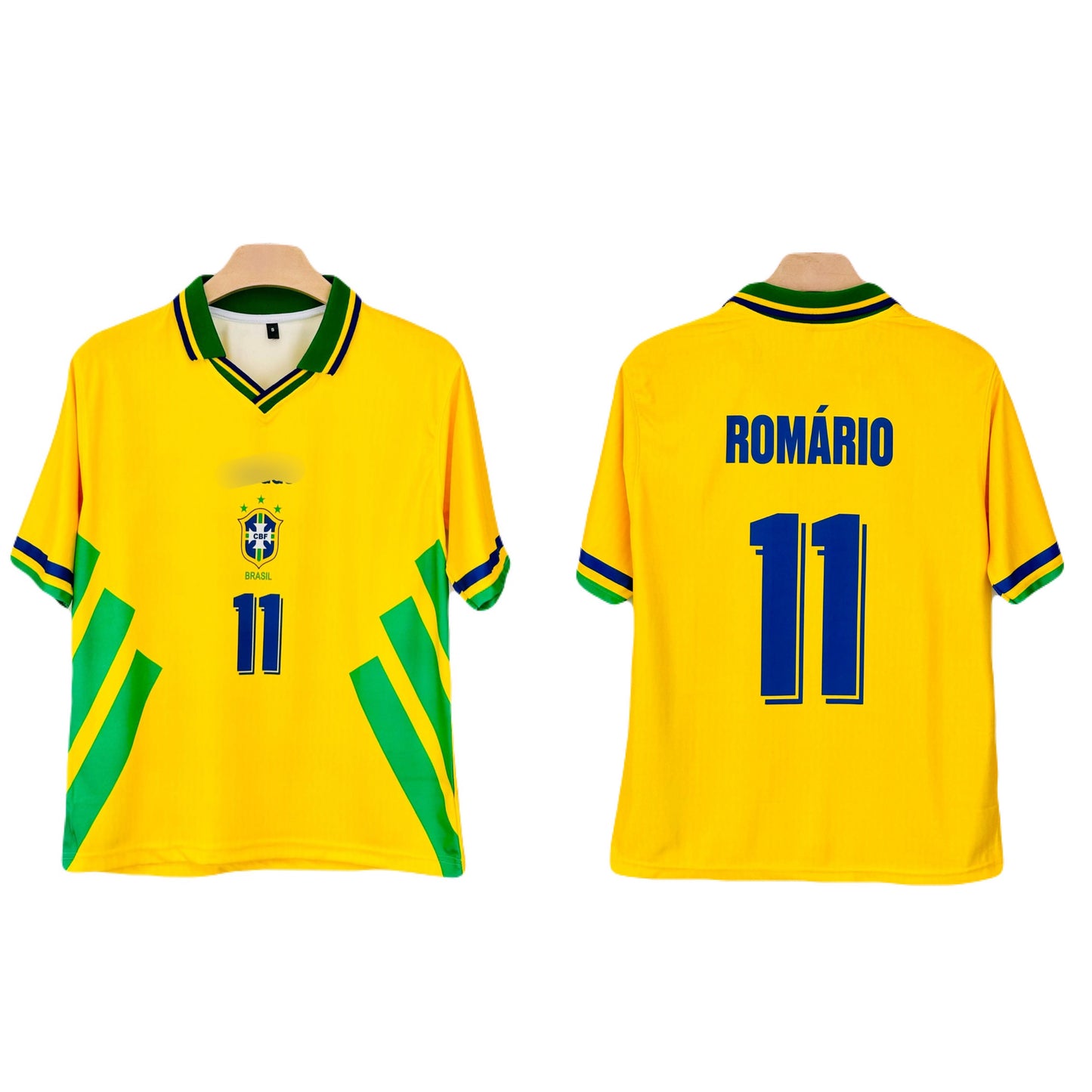 Romario Brazil Five sleeve Collar jersey - P2118