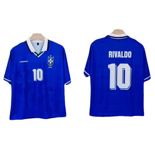 Brazil 1994 rivaldo Collar Five Sleeve Sublimation - Ms Retro Store
