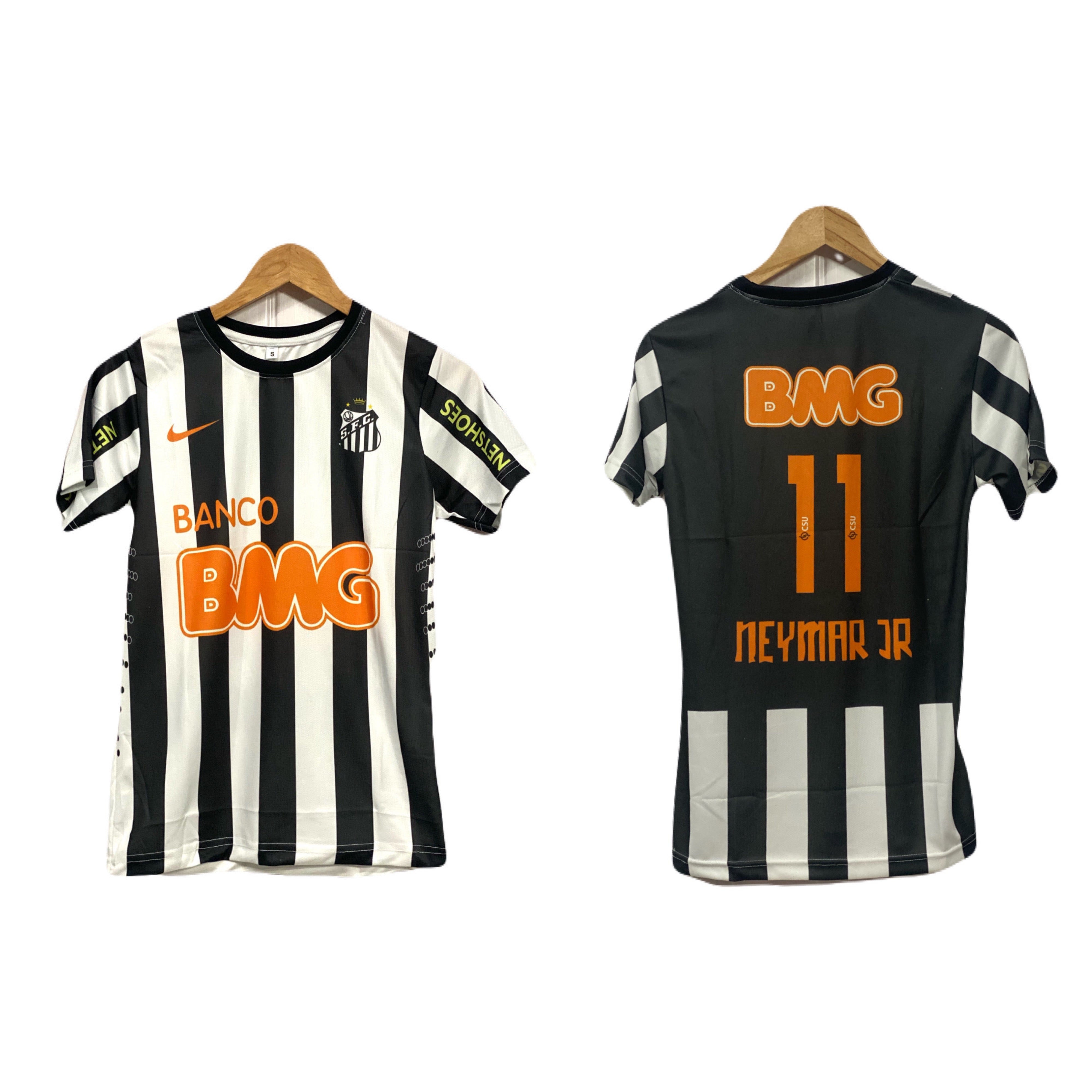 Santos FC Neymar JR 11 ロンT M Santos fc Neymar jr half sleeve round neck P1121 - Ms Retro Store
