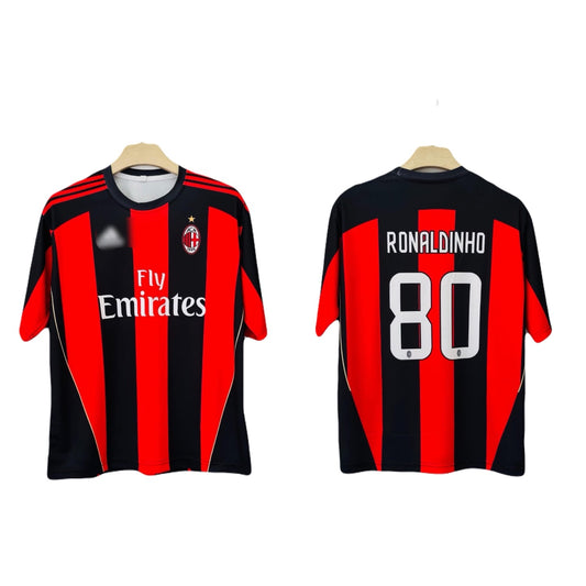 Ac Milan 2010-11 Home kit Ronaldinho Five sleeve - Ms Retro Store