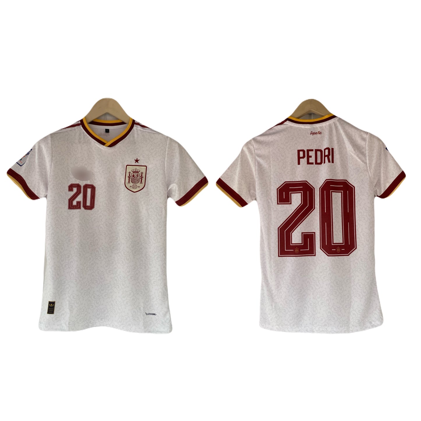 Pedri Spain 2026 World Cup Home Half Sleeve crew neck embroidery Jersey -