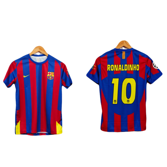 Barcelona 2005-06 Home kit Ronaldinho Half sleeve - P274 - Ms Retro Store