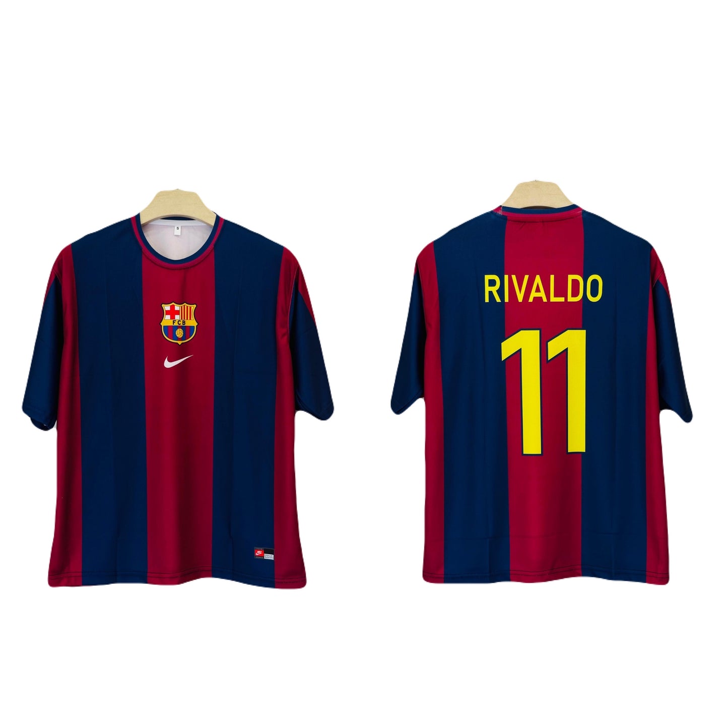 fc barcelona 1998 home jersey rivaldo - ms retro store