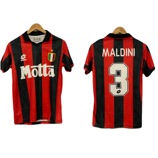 Ac Milan 1993 Home kit Maldini Half sleeve - P202 - Ms Retro Store
