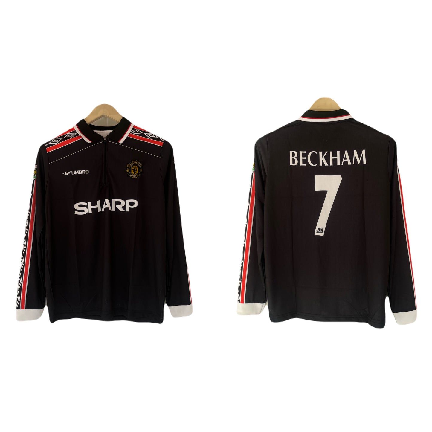 Manchester united 1998 Away Jersey zip type full sleeve embroidery beckham - P1473 ms retro store