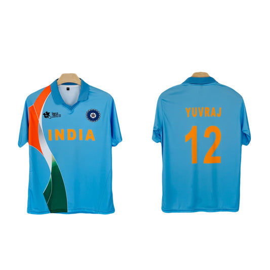 India 2007 Yuvraj  home jersey Half Sleeve Sublimation - P1705 Ms Retro Store