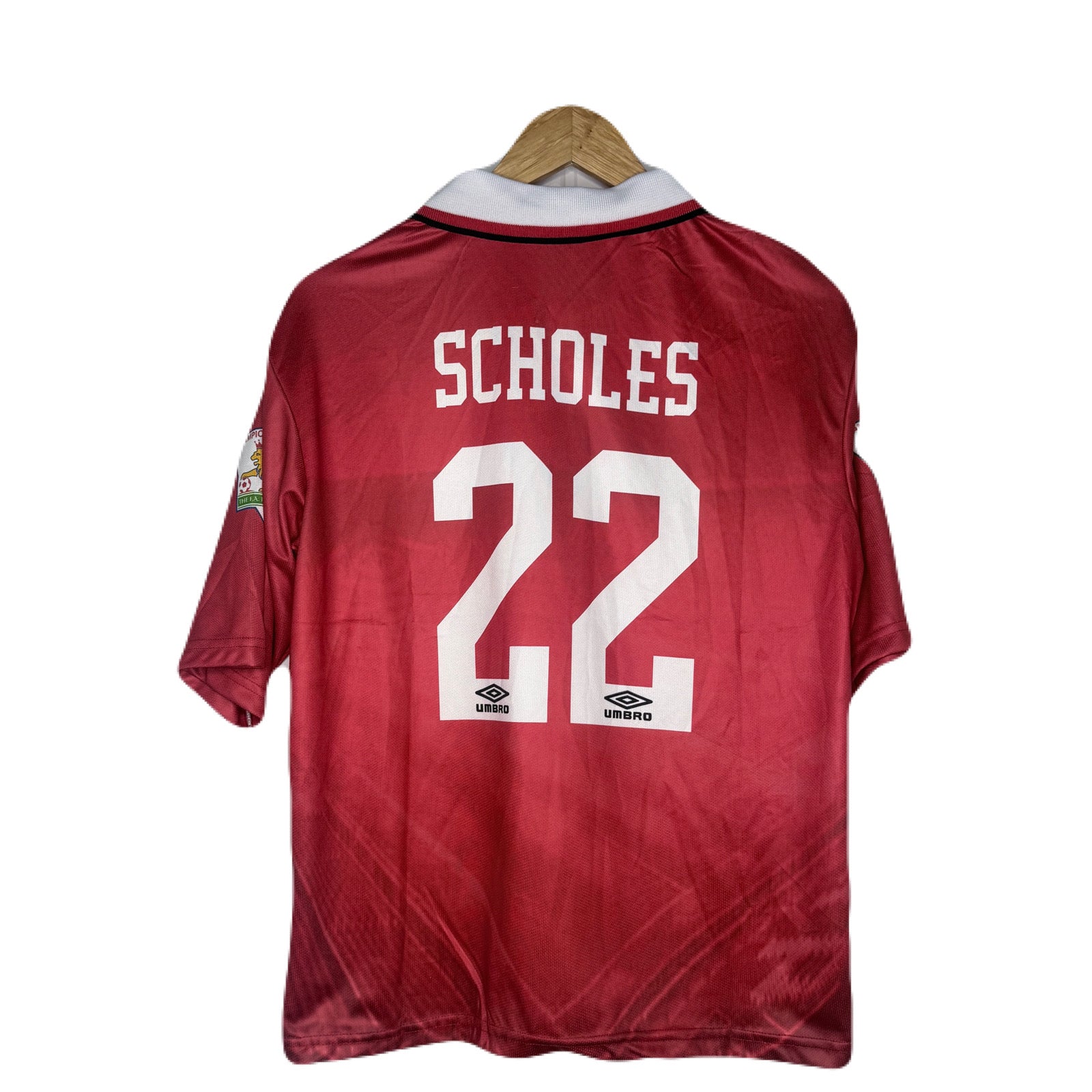 Manchester United 1995-96 Home Kit Scholes Five Sleeve - P885 Ms