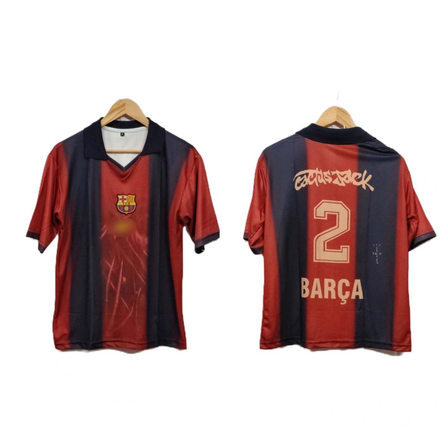 Fc Barcelona Travis cott Embroidery Fivesleeve - P901 -ms retro store