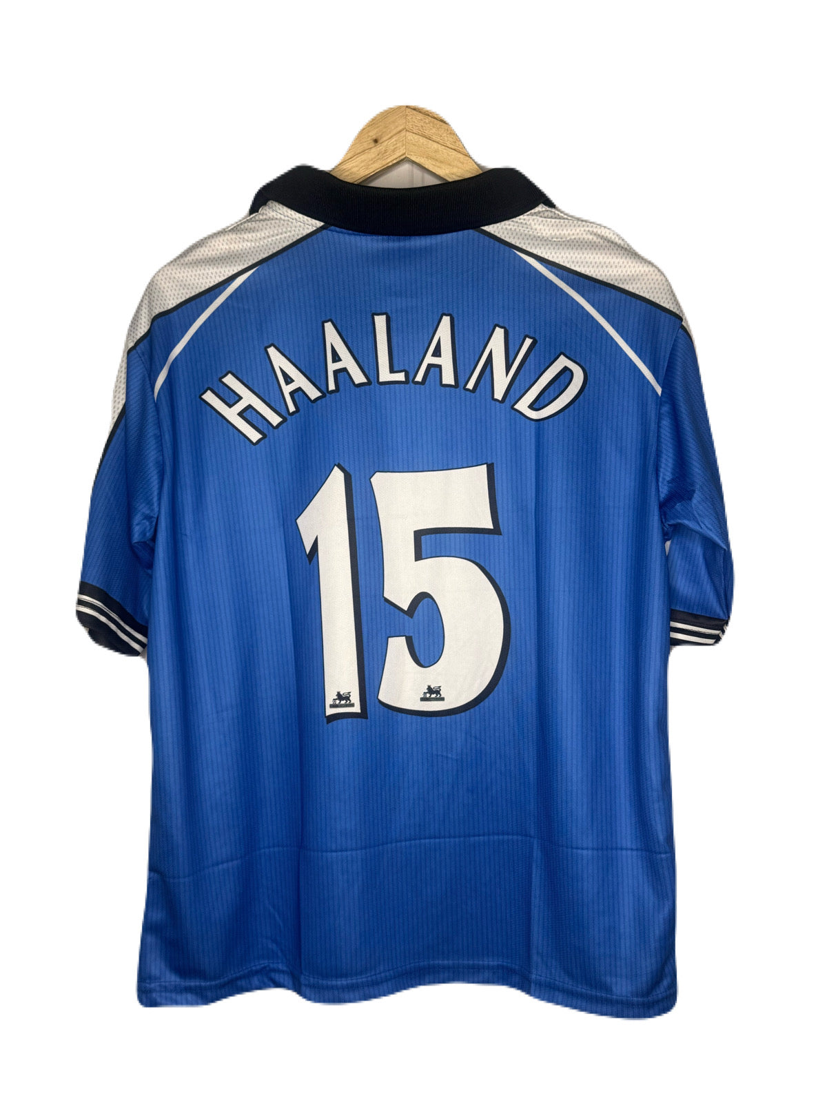 Manchester City 1999-00 Home Kit Haaland Five Sleeve - Ms Retro Store
